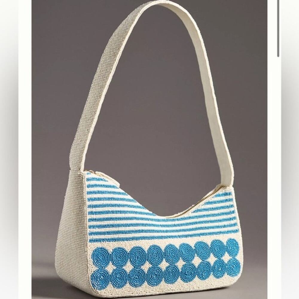 Anthropologie Asymmetric Beaded Shoulder Bag NWT